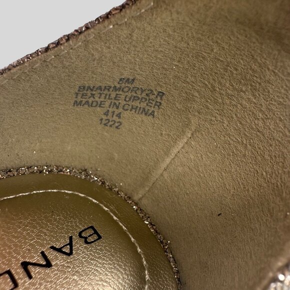 Bandolino 8M Glittery Gold Open Toe Heel Sandals Ankle Strap Buckle Closure - Picture 10 of 16